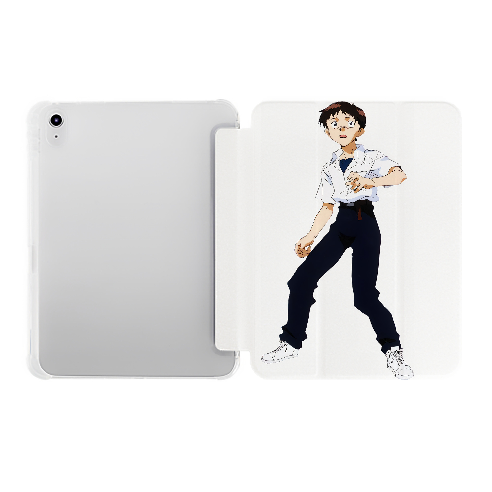 （画像用） EVA 新世紀エヴァンゲリオン IPad ケース ペン収納付き 三つ折りスタンド PUレザー×シリコン 対応機種9.5/10.5/10.9インチ